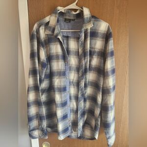 Burnside Navy and White Checkered Shirt